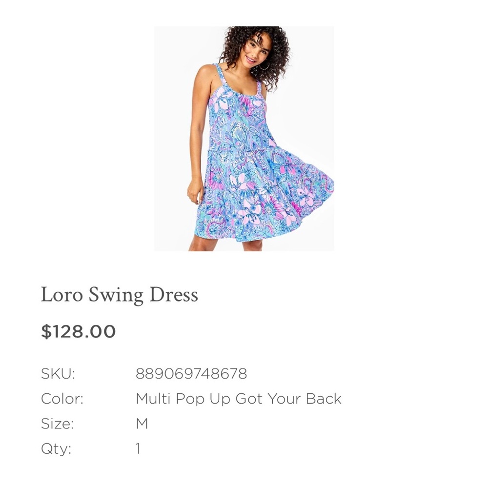Size M - Lilly Pulitzer - Loro Swing Dress in Multi Pop Up Got Your Back
